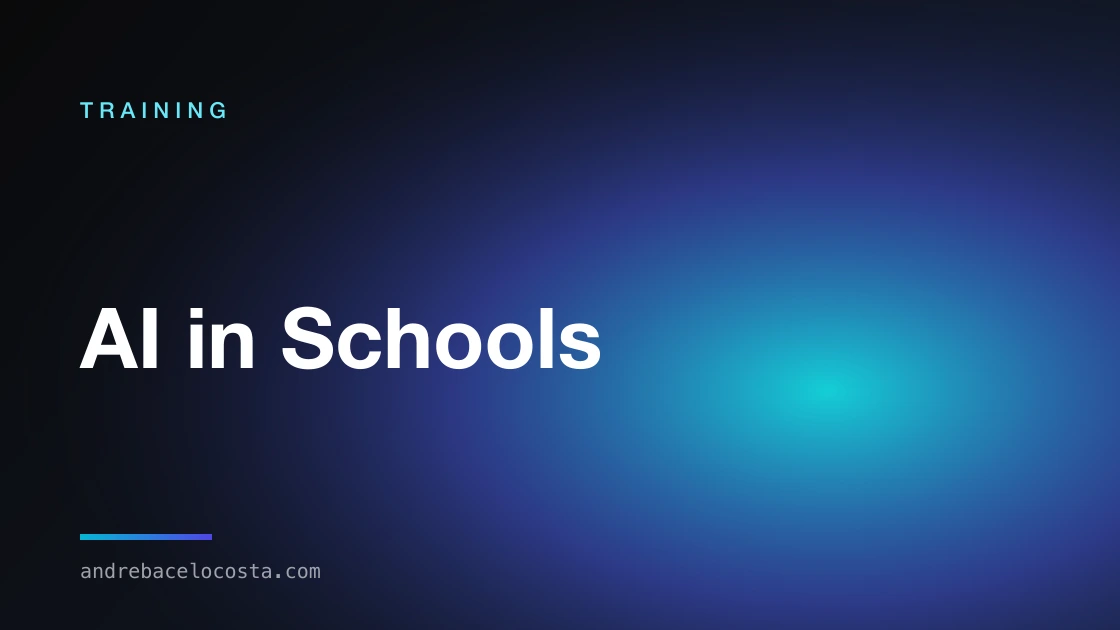 Cover of the “AI in Schools” training
