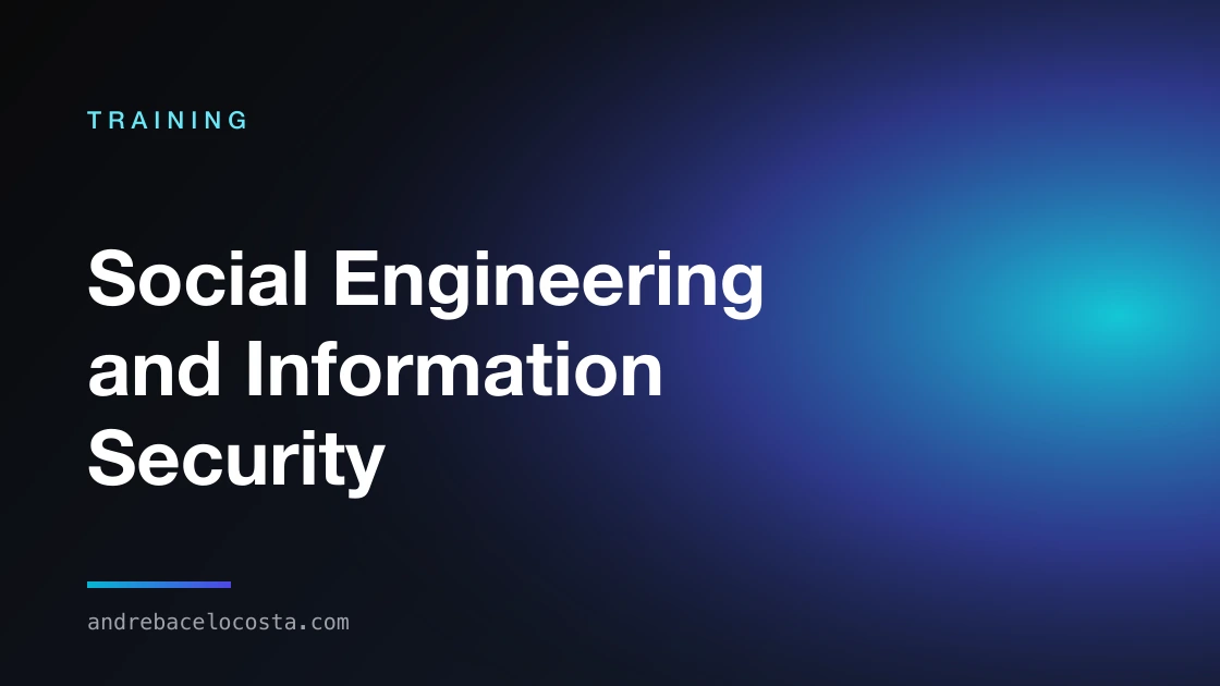 Cover of the “Social Engineering and Information Security” training