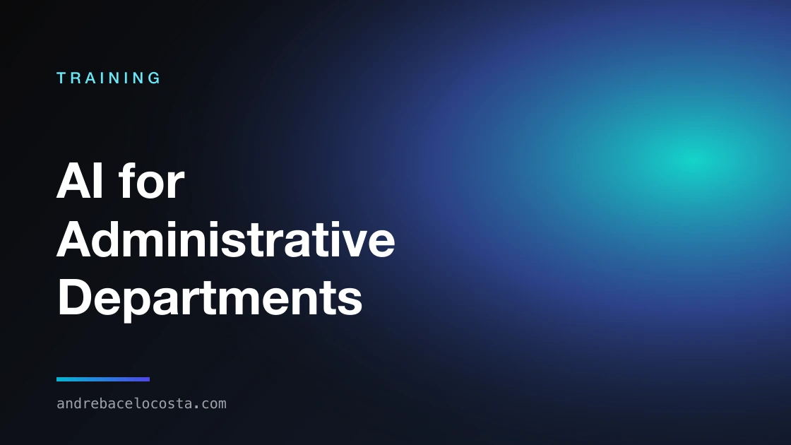 Cover of the “AI for Administrative Departments” training
