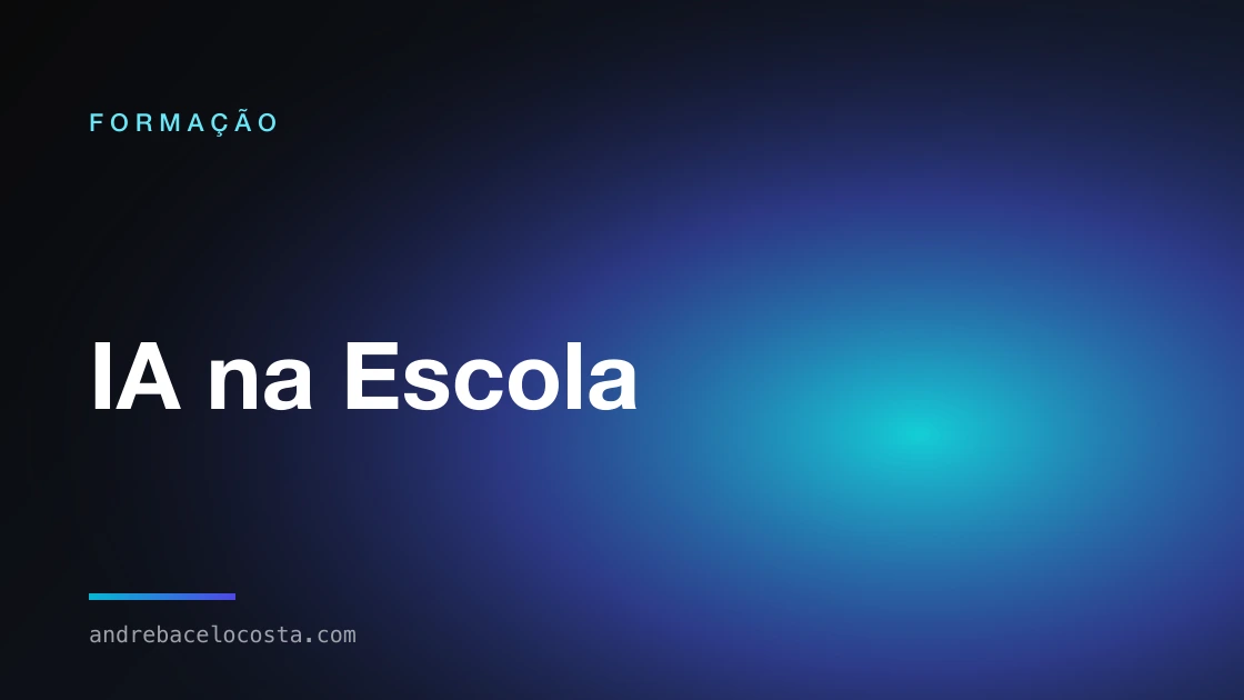 Capa da formação «IA na Escola»