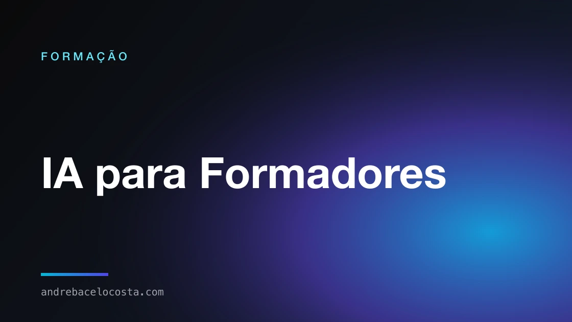 Capa da formação «IA para Formadores»