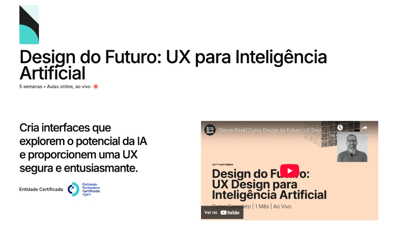 Curso Design do Futuro — UX para Inteligência Artificial com André Bacêlo e Costa na TheStarter