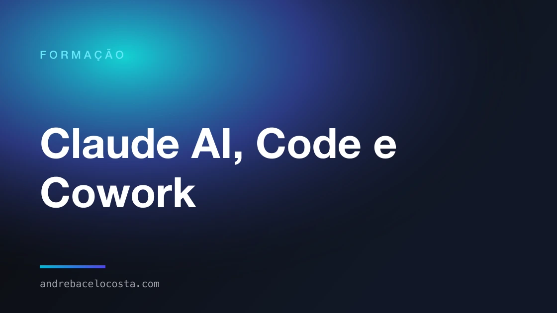 Capa da formação «Claude AI, Code e Cowork»