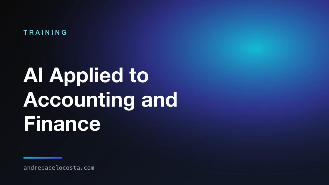 Cover of the “AI Applied to Accounting and Finance” training