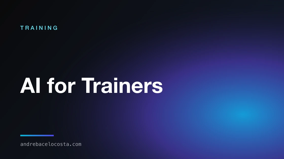 Cover of the “AI for Trainers” training