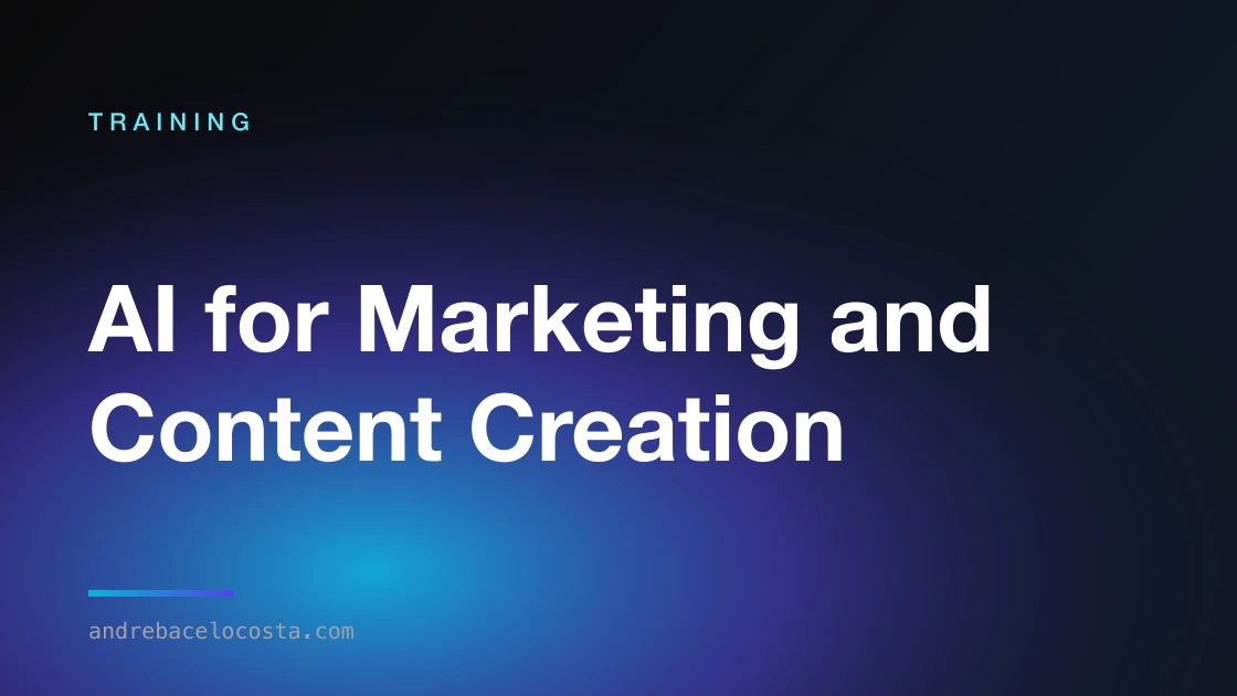 Cover of the “AI for Marketing and Content Creation” training