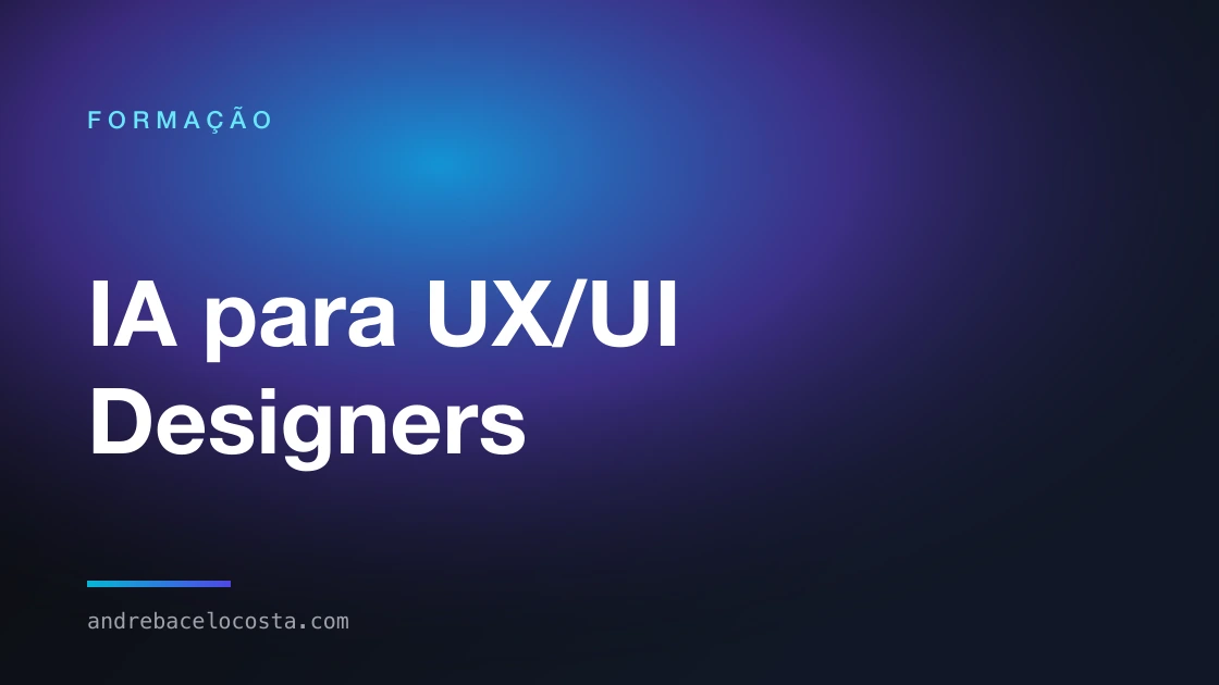 Capa da formação «IA para UX/UI Designers»